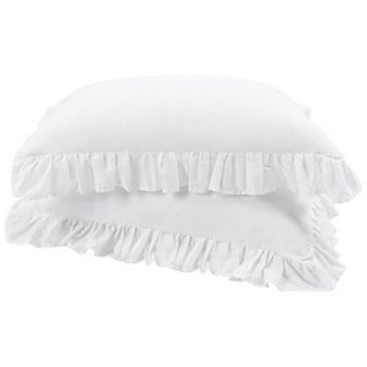100% Pure Cotton Ruffle Pillowcases 2 pc Soft Envelope Standard 20" x 26"
