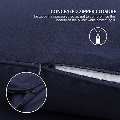 2Pcs Brushed Microfiber Zippered Pillowcases King 20" x 36"