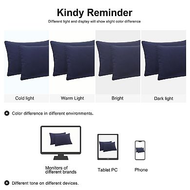 2Pcs Brushed Microfiber Zippered Pillowcases King 20" x 36"