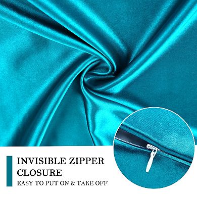 Set of 2 Satin Silk Pillowcase Soft Zipper Closure Standard 20" x 26"