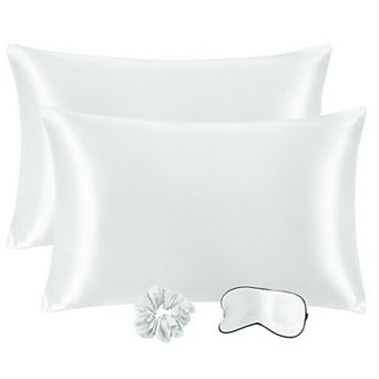 Set of 2 Satin Silk Pillowcase Soft Zipper Closure Standard 20" x 26"