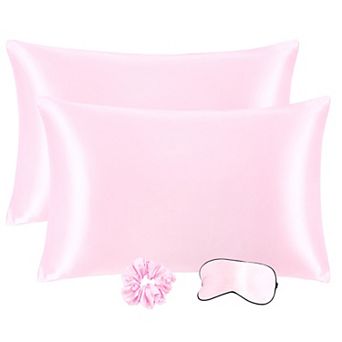 Set of 2 Satin Silk Pillowcase Soft Zipper Closure Standard 20" x 26"