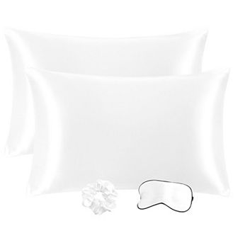 Set of 2 Satin Silk Pillowcase Soft Zipper Closure Standard 20" x 26"