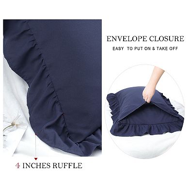 PolyesterRuffle Pillowcases 2 Pcs with Envelope Queen 20" x 30"