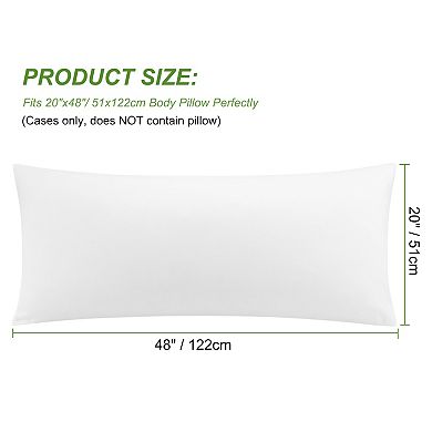 Luxury Breathable Body Pillowcases with Zipper 20" x 48"