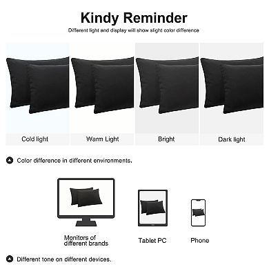 2Pcs Brushed Pillow Covers with Roll Rim Zipper Closure Queen 20" x 30"