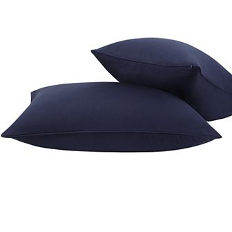 2 pc Brushed Pillow Covers with Roll Rim Zipper Closure Queen 20" x 30"