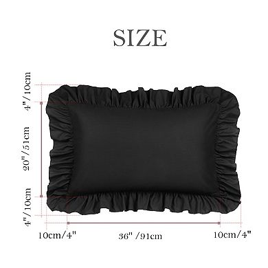 2 Pcs Soft Microfiber Ruffle Pillowcases Envelope Closure King 20" x 36"