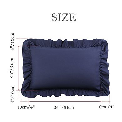 2 Pcs Soft Microfiber Ruffle Pillowcases Envelope Closure King 20" x 36"