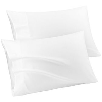 100% Cotton Pillowcases Set of 2 with Envelope Closure Queen 20" x 30"