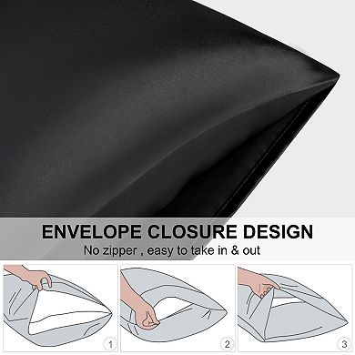 Luxury Satin Pillowcases for Skin Set of 2 Envelope Closure Queen 20" x 30"