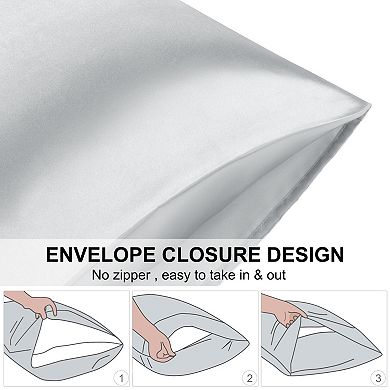 Luxury Satin Pillowcases for Skin Set of 2 Envelope Closure Queen 20" x 30"