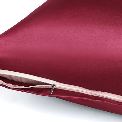 Satin Pillowcases 2 Pack Soft Body Pillow Cover with Zipper 20" x 48"