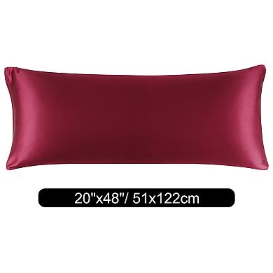 Satin Pillowcases 2 Pack Soft Body Pillow Cover with Zipper 20" x 48"