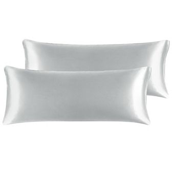 Satin Pillowcases 2 Pack Soft Body Pillow Cover with Zipper 20" x 48"