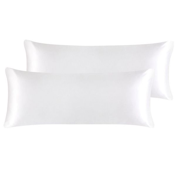 Satin Pillowcases 2 Pack Soft Body Pillow Cover with Zipper 20" x 48"