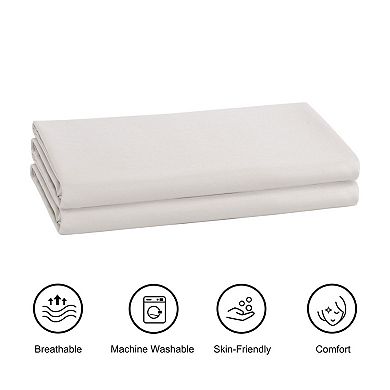 100% Cotton  Envelope Closure Soft Pillowcases Set of 2 Standard 20" x 26"