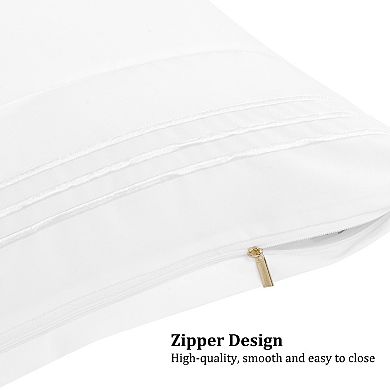 Microfiber Pillowcases 2 Pcs with Embroidery Zipper Closure Standard 20" x 26"