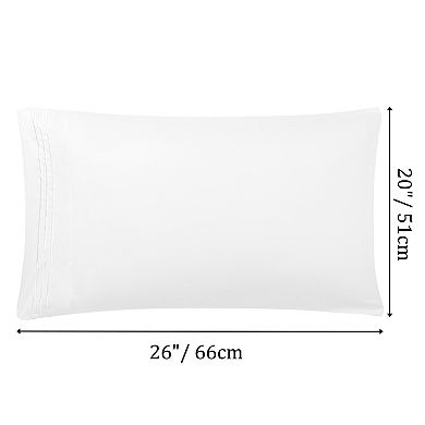 Microfiber Pillowcases 2 Pcs with Embroidery Zipper Closure Standard 20" x 26"