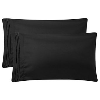 Microfiber Pillowcases 2 pc with Embroidery Zipper Closure Standard 20" x 26"