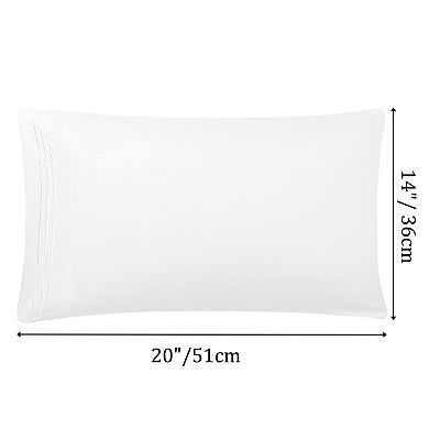 2 Pcs Microfiber Pillowcases with Embroidery Zipper Closure Travel 14" x 20"