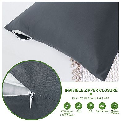 Luxury Pillowcases Set of 2, Breathable with Zipper Standard 20" x 26"