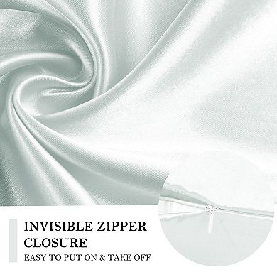 Set of 2 Satin Silk Pillowcase Soft Zipper Closure Queen 20" x 30"
