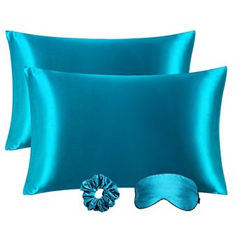 Set of 2 Satin Silk Pillowcase Soft Zipper Closure Queen 20" x 30"