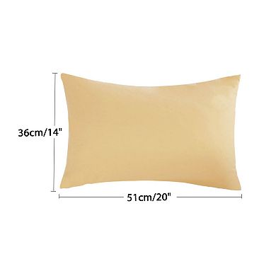 Soft 2pcs Pillowcases Microfiber No Wrinkle Travel Yellow Pillow Case Cover 14" x 20"
