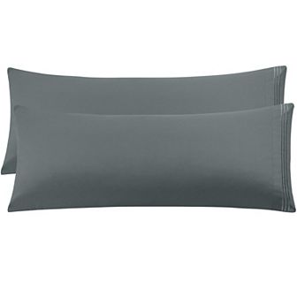 2 pc Microfiber Body Pillowcases Embroidery Envelop Closure 20" x 48"