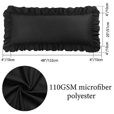 100% Brushed Microfiber Ruffle Body Pillowcases 1 Pc Envelope Closure 20" x 48"