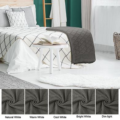 Soft 100% Cotton Cable Knit Throw Blanket for Couch Sofa Chair Decorative Home Throw 50"x60"