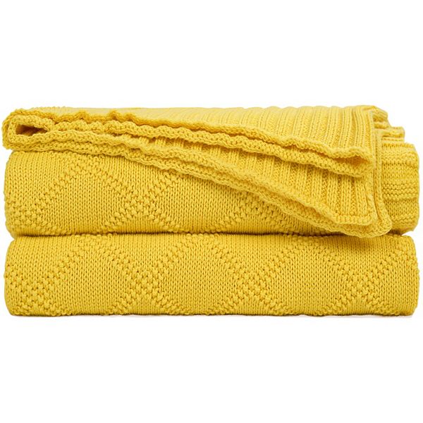 Soft 100 Cotton Cable Knit Throw Blanket for Couch Sofa Chair