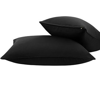 Brushed 2 pc Pillowcases with Roll Rim Zipper Closure Standard 20" x 26"