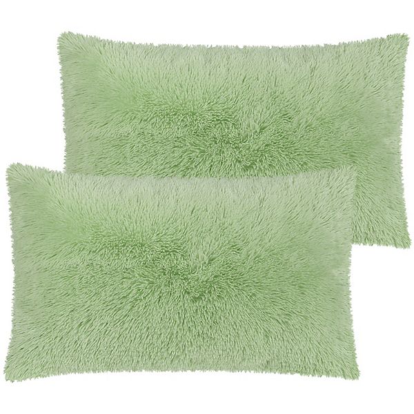 Pack of 2 Soft Faux Fur Pillow Cases with Zipper King 20" x 36"