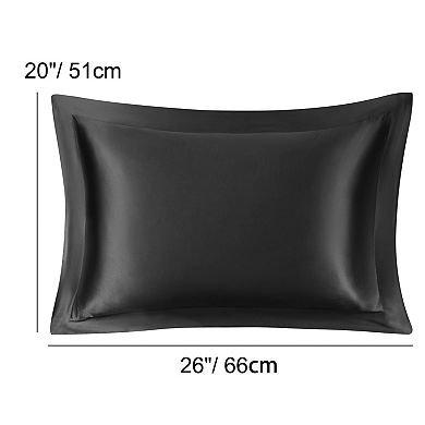 2 Pack Retro Satin Ruffle Pillowcases with Envelope Standard 20" x 26"