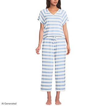 Petite Lands' End Cooling Pajama Top & Crop Pajama Pants Sleep Set