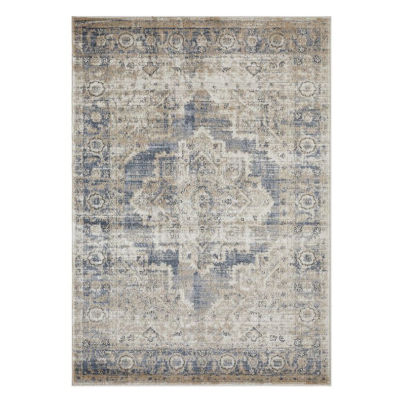 Loomaknoti Kehleigh Alarik Blue Area Rug, 5X7 Ft