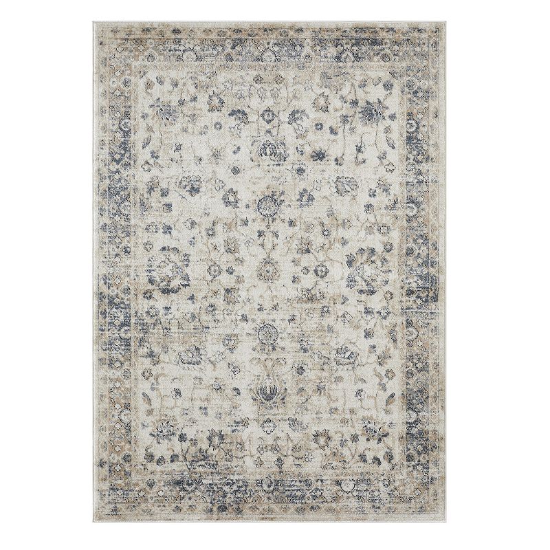 Loomaknoti Kehleigh Ad Cream Area Rug, White, 5X7 Ft