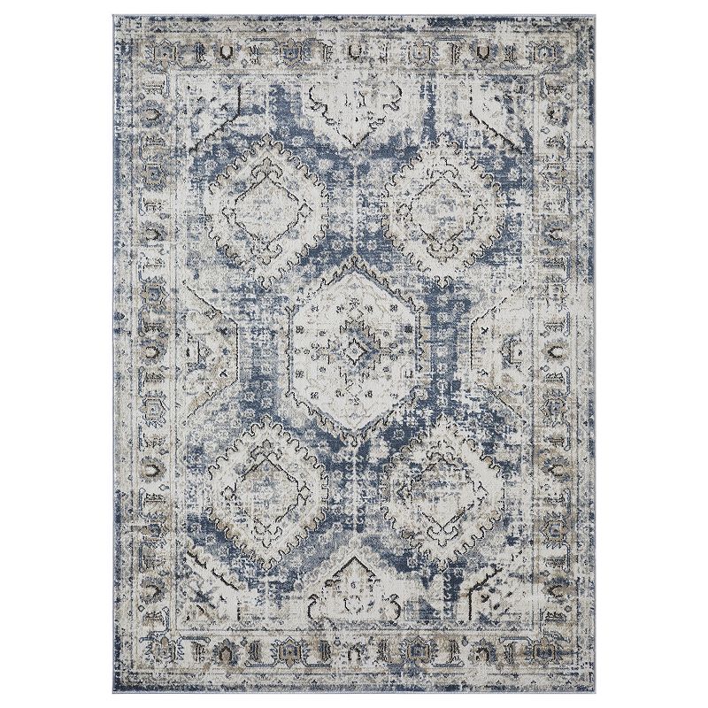 Loomaknoti Kehleigh Auborn 6  x 9  Blue Oriental Indoor Area Rug