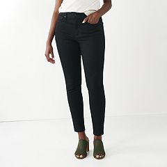 Poetic Justice Plus Curvy Black Ponte Faux Slit Basic Skinny Pant