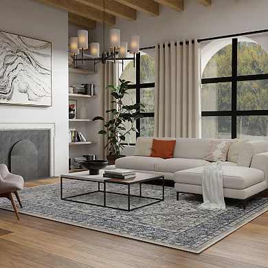 Loomaknoti Kehleigh Aval Blue Area Rug