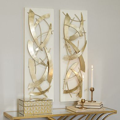 Stella & Eve Metal Dimensional Wall Decor with Wood Backing 2-piece Set