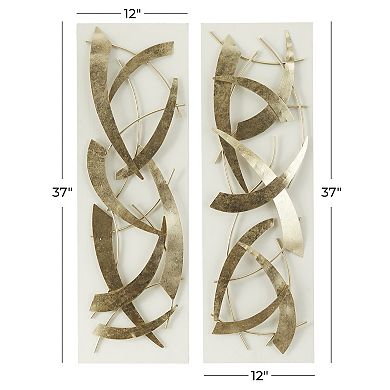 Stella & Eve Metal Dimensional Wall Decor with Wood Backing 2-piece Set