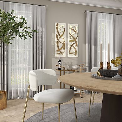 Stella & Eve Metal Dimensional Wall Decor with Wood Backing 2-piece Set