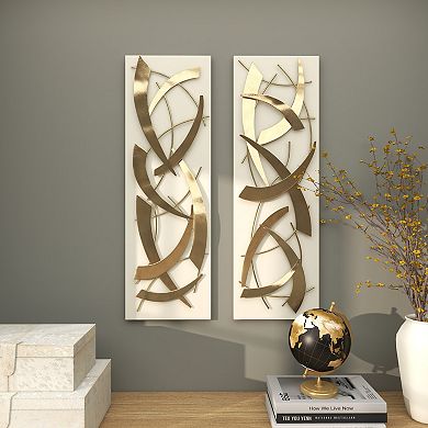 Stella & Eve Metal Dimensional Wall Decor with Wood Backing 2-piece Set
