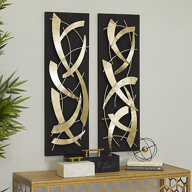 Stella & Eve Metal Dimensional Wall Decor with Wood Backing 2-piece Set