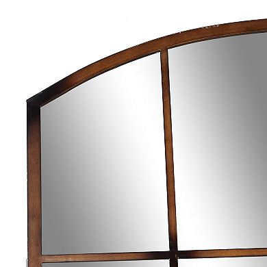 Stella & Eve Metal Window Pane Inspired Wall Mirror With Arched Top