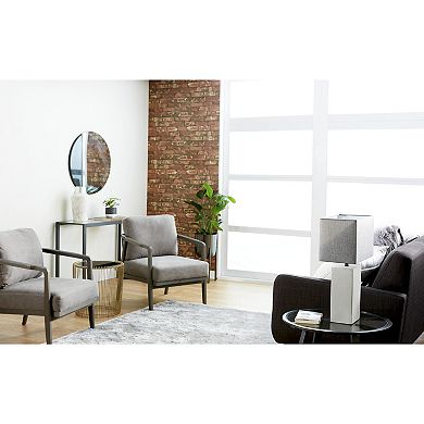 Stella & Eve Glass Wall Mirror With Marble Accent