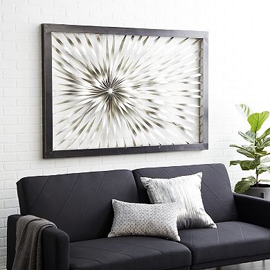 Stella & Eve Metal Coiled Ribbon Wall Decor With Black Frame